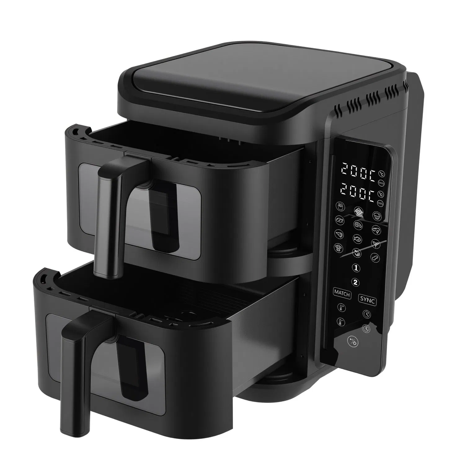 Katlanabilir Ekranlı, Çift Katmanlı 11 Litre Kapasiteli Hava Fritözü (Air Fryer) - 6