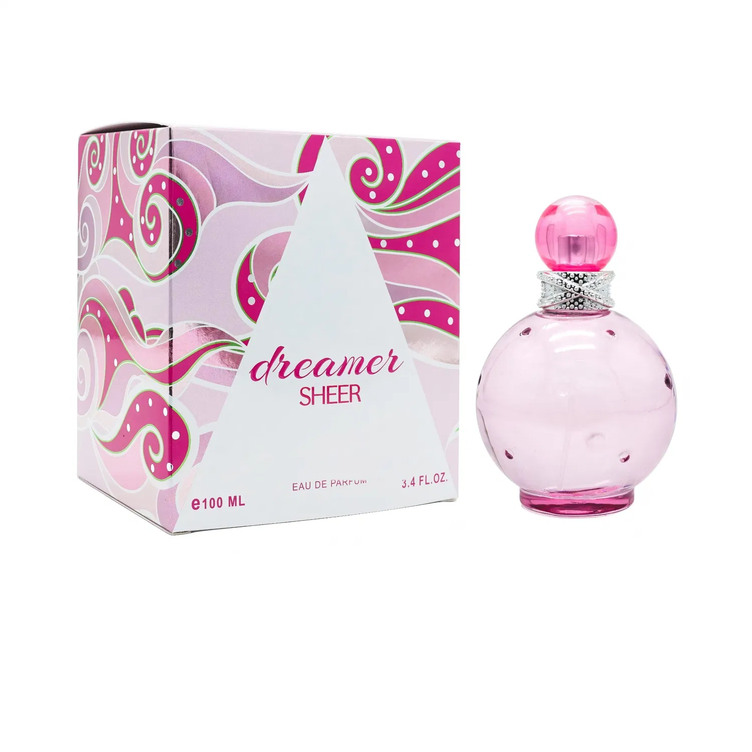 Ferah Çiçeksi Kadın Parfümü 100 ml – Eau de Parfum, Yuvarlak Pembe Cam Şişe