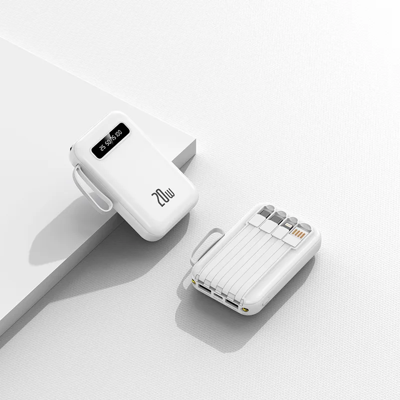 Mini Powerbank 5000 mAh – Dahili Şarj Kablolu, Cep Boyu Kompakt Tasarım - 6