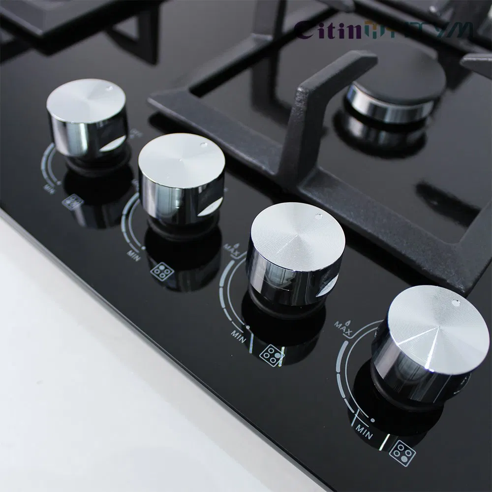 OEM Ankastre 6 mm Temperli Cam Yüzeyli Gazlı Ocak, Bağımsız Kare Izgaralı, 4 Gözlü Mutfak Pişirme Ocağı - 5