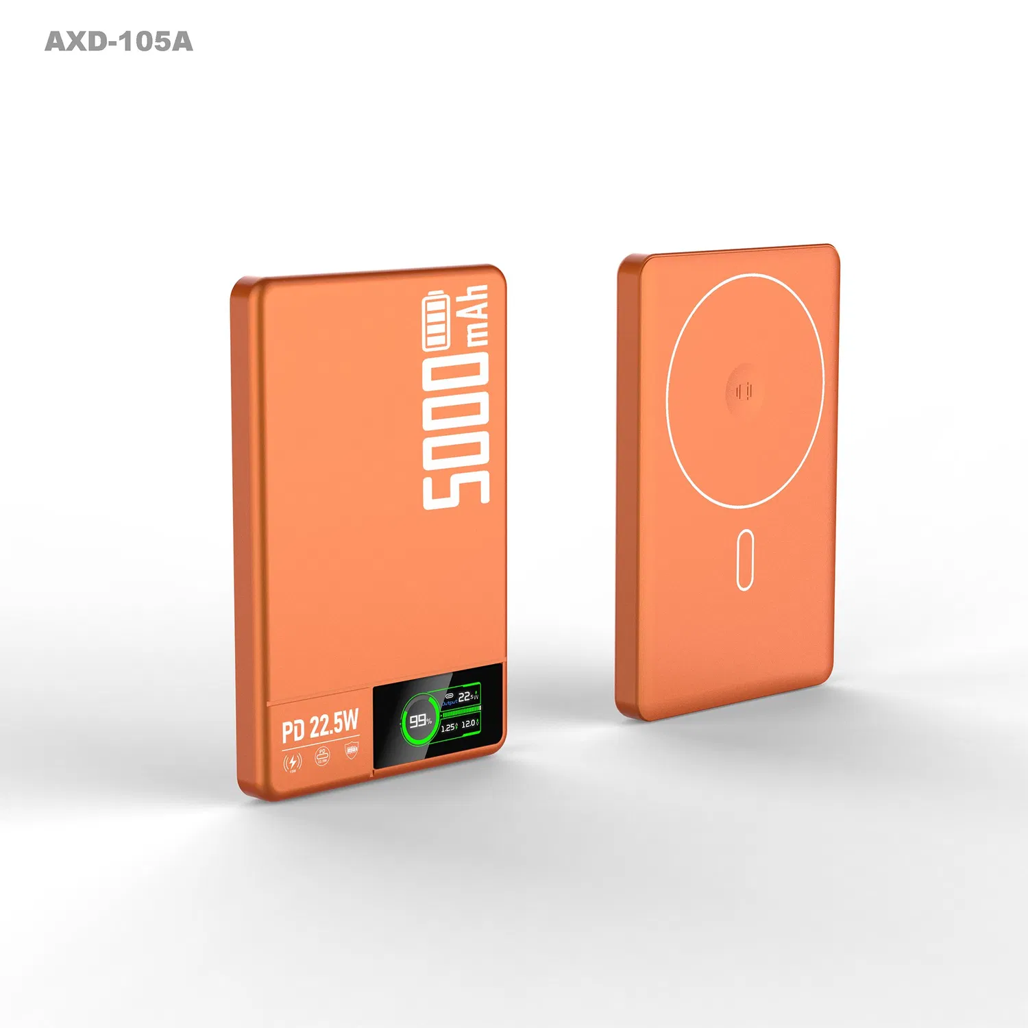 Manyetik Kablosuz Powerbank 5000 mAh – TFT Renkli Ekranlı, 20 W PD ve 15 W Kablosuz Hızlı Şarj