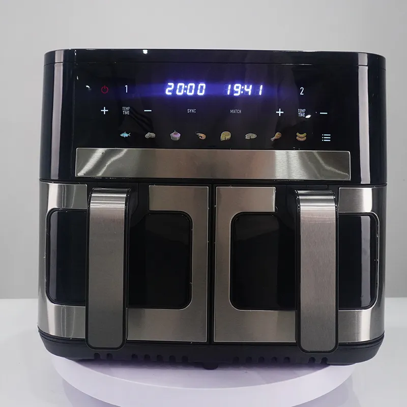 Çift Hazneli Airfryer 10 L – Bağımsız Sıcaklık ve Süre Ayarlı, Gözetleme Pencereli