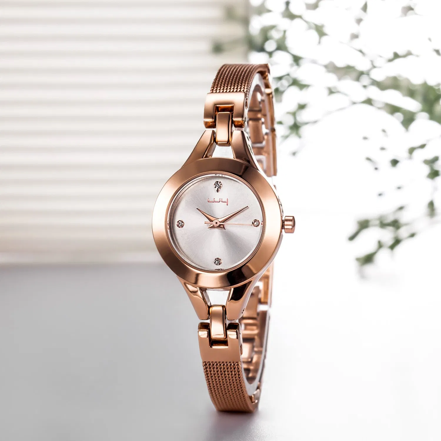 Rose Gold Zincir Kordonlu Kadın Kol Saati – Japon Kuvars Mekanizmalı, Tarih Göstergeli - 5