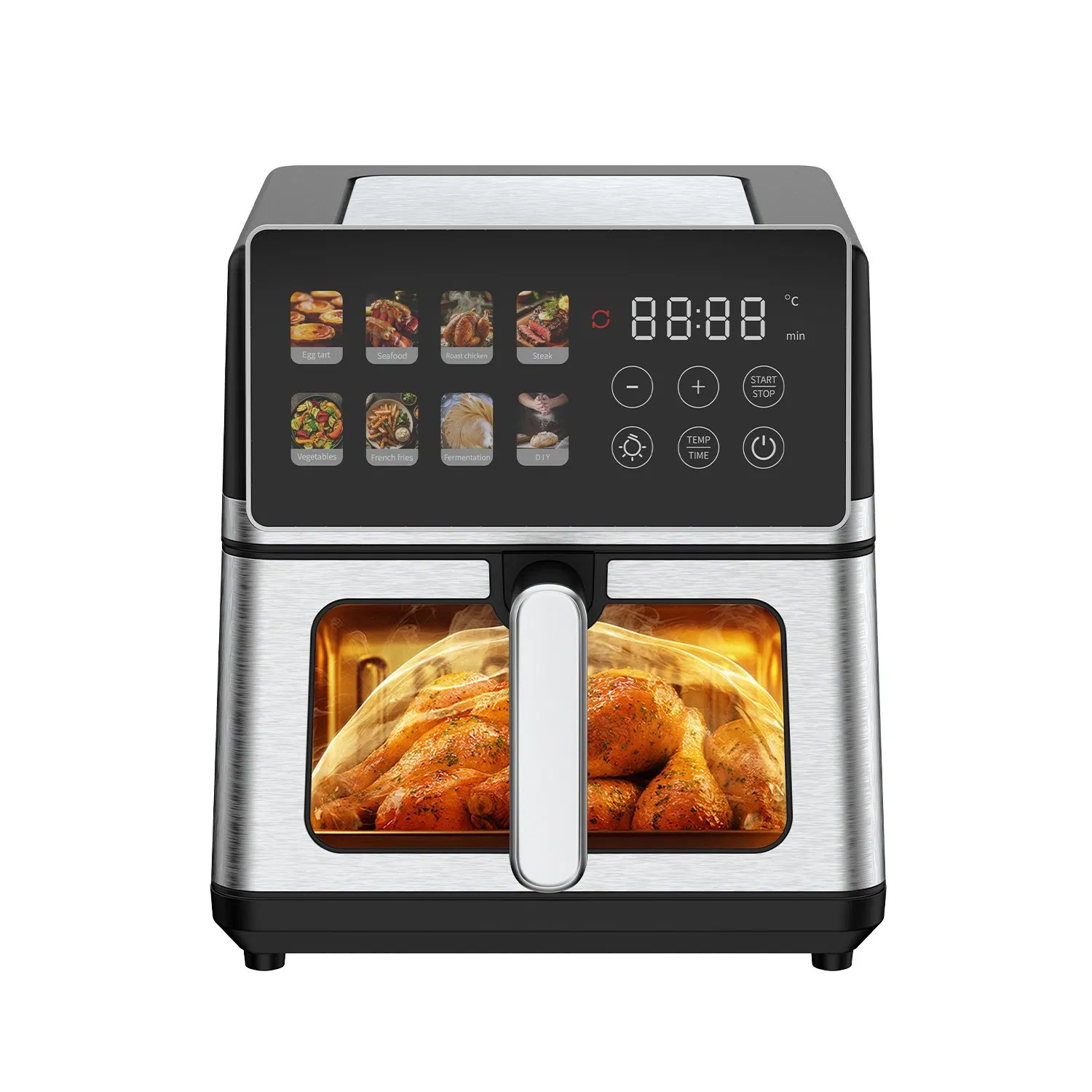 9 Litre Dijital Fritöz (Air Fryer) – Geniş Kapasiteli, Akıllı Dokunmatik Ekranlı, 8 Hazır Programlı ve İzleme Pencereli