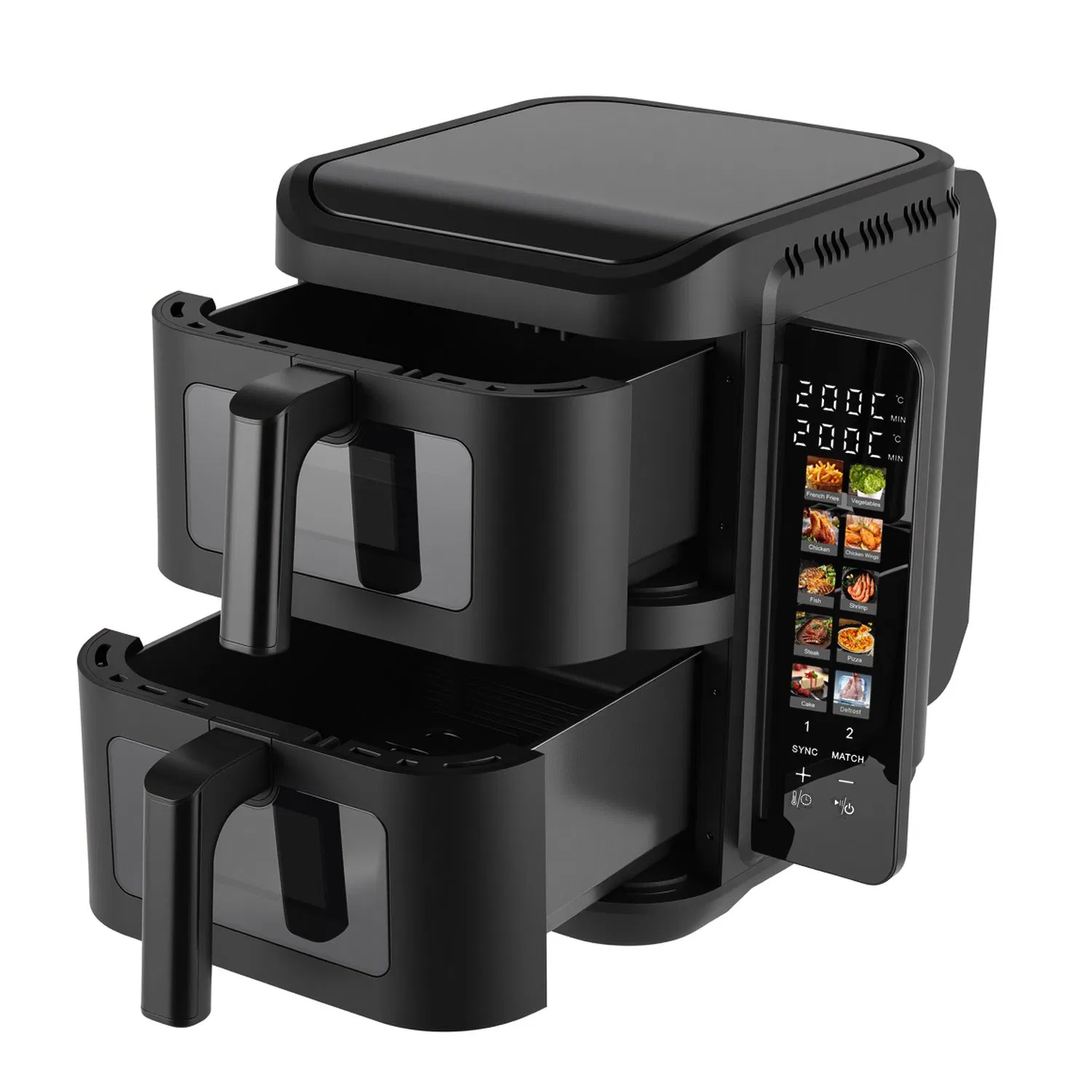 Katlanabilir Ekranlı, Çift Katmanlı 11 Litre Kapasiteli Hava Fritözü (Air Fryer) - 5