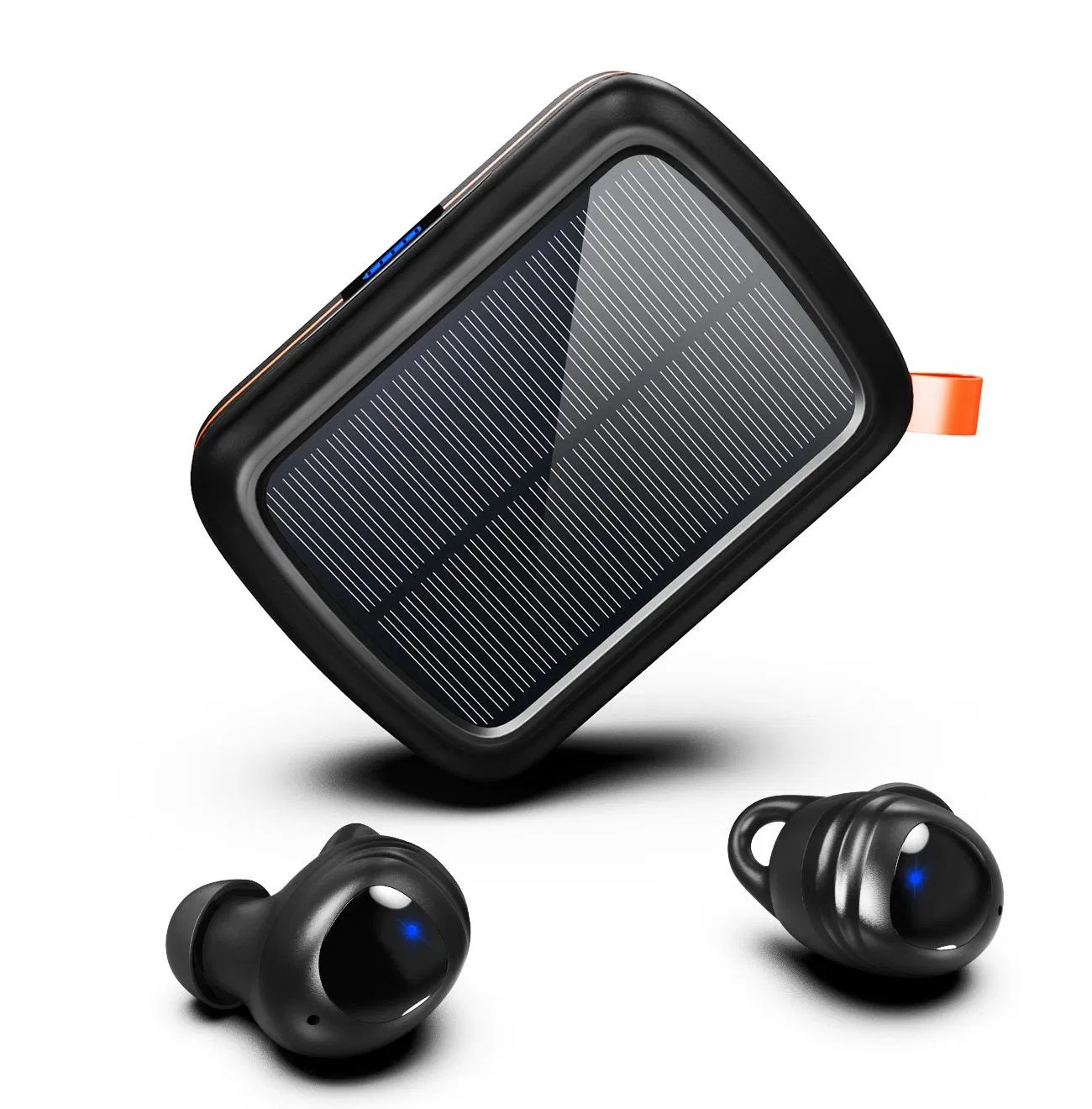 Güneş Enerjili Şarj Kutulu Kablosuz Kulaklık – Bluetooth 5.0, Aktif Gürültü Engelleme, Su Geçirmez - 4