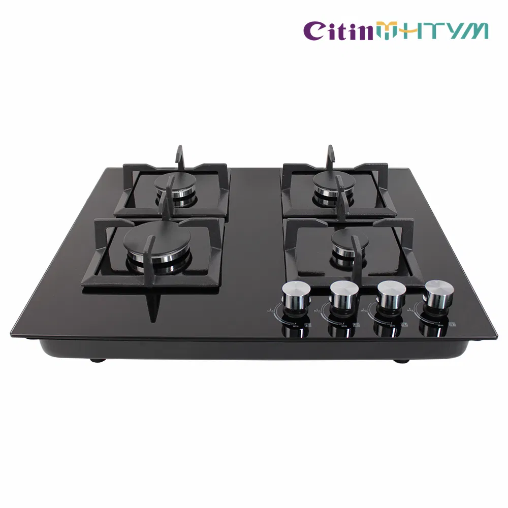 OEM Ankastre 6 mm Temperli Cam Yüzeyli Gazlı Ocak, Bağımsız Kare Izgaralı, 4 Gözlü Mutfak Pişirme Ocağı - 2
